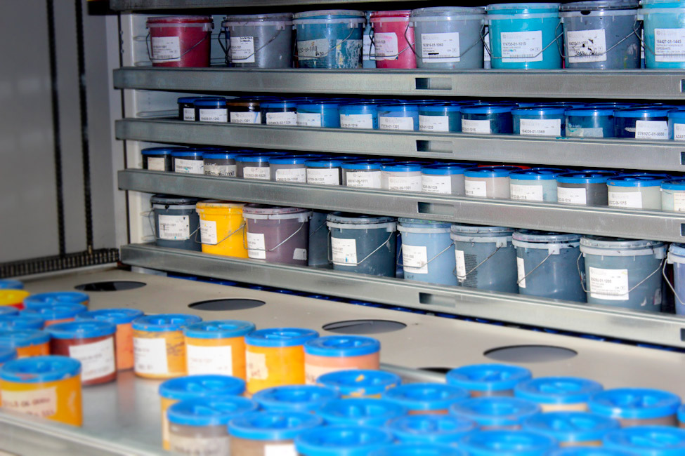 The dye house Pantone referenced colours are digitally mixed