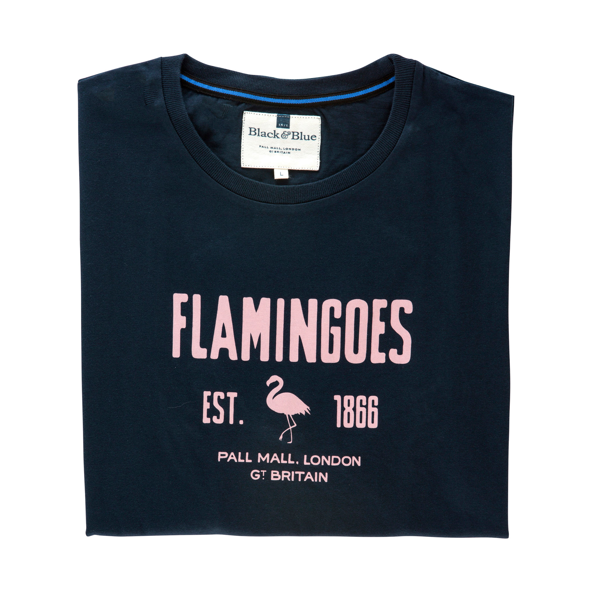 Flamingoes Navy T-shirt - folded