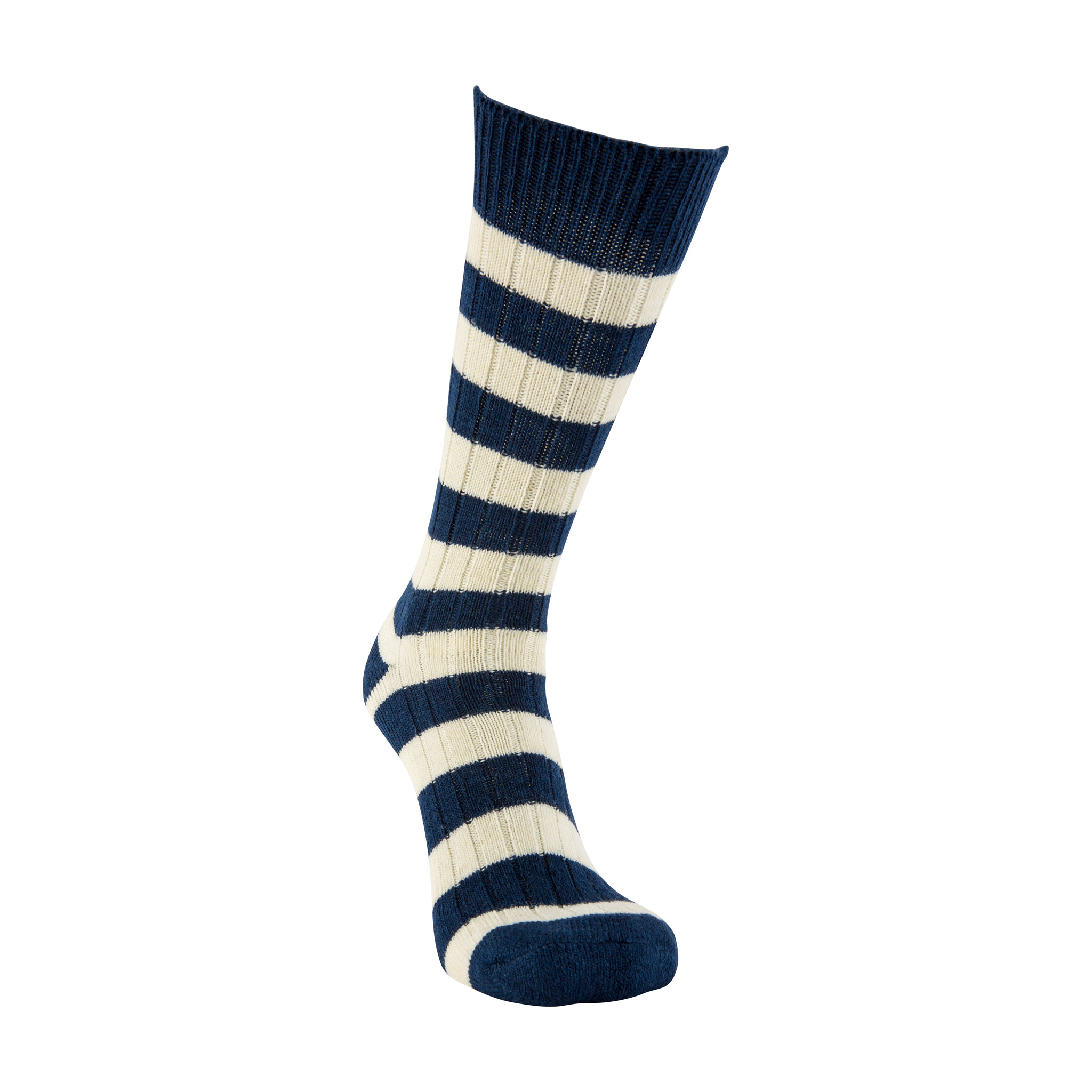 Merino Wool blue and white stripe sock