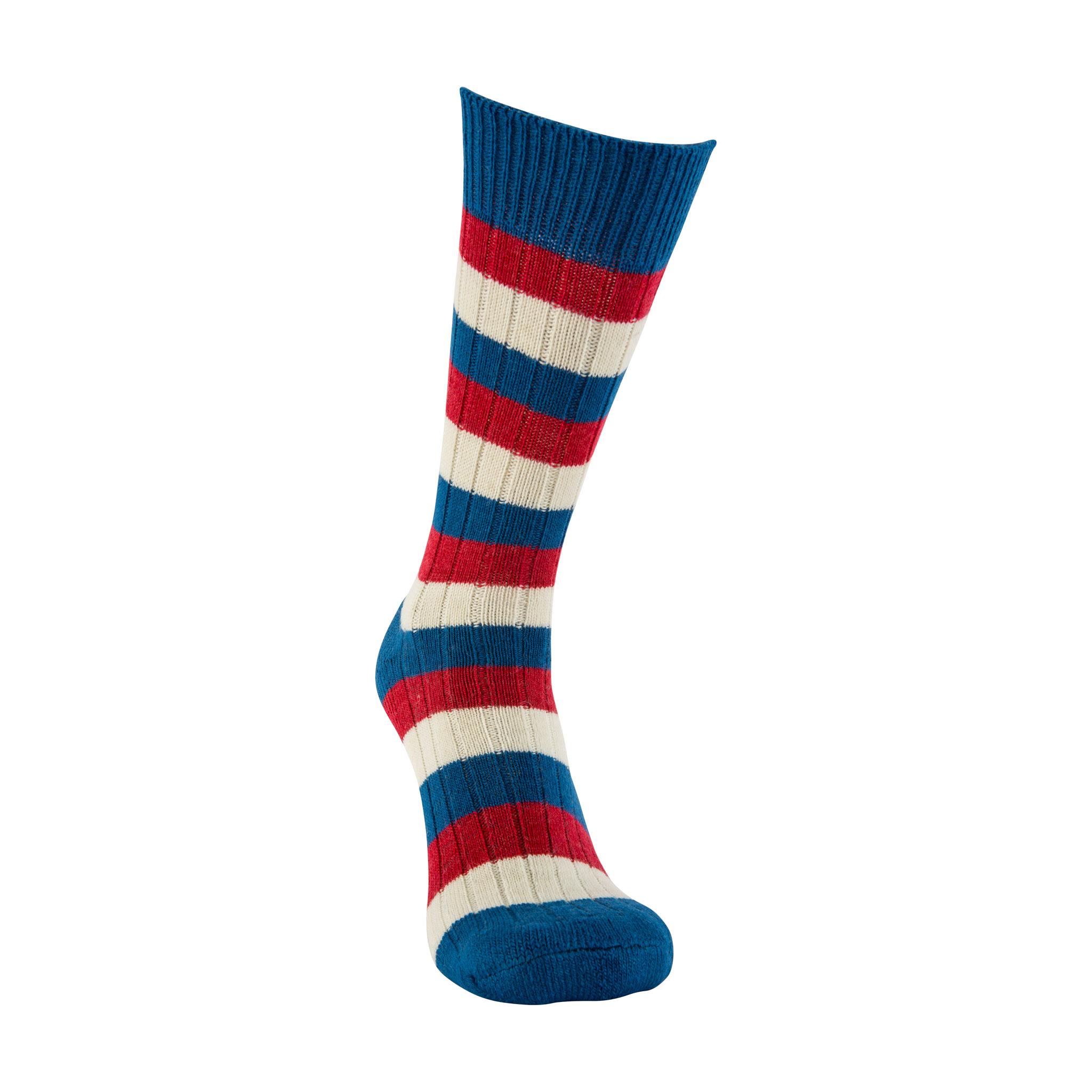 Merino Wool red, white and blue stripe sock