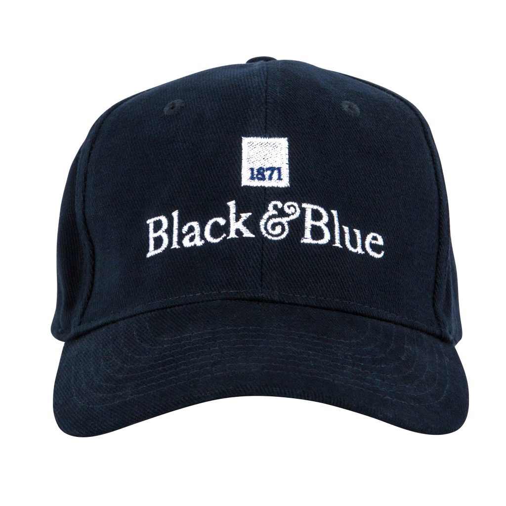 Black and Blue 1871 baseball cap - front
