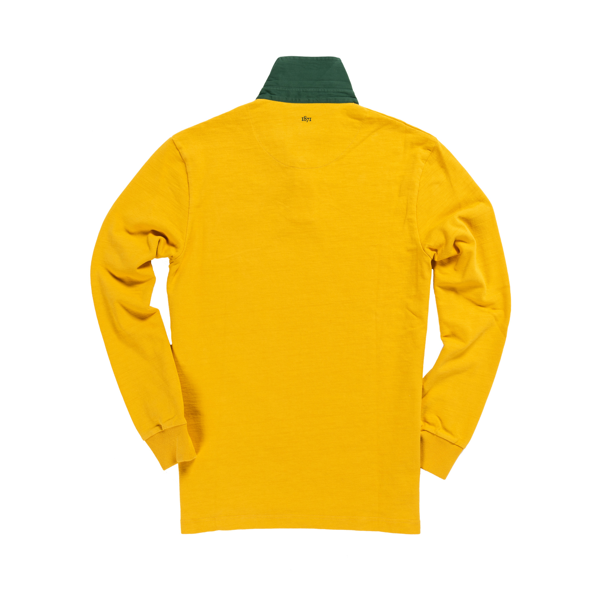 Classic Yellow with Green Collar 1871 Vintage Rugby Shirt