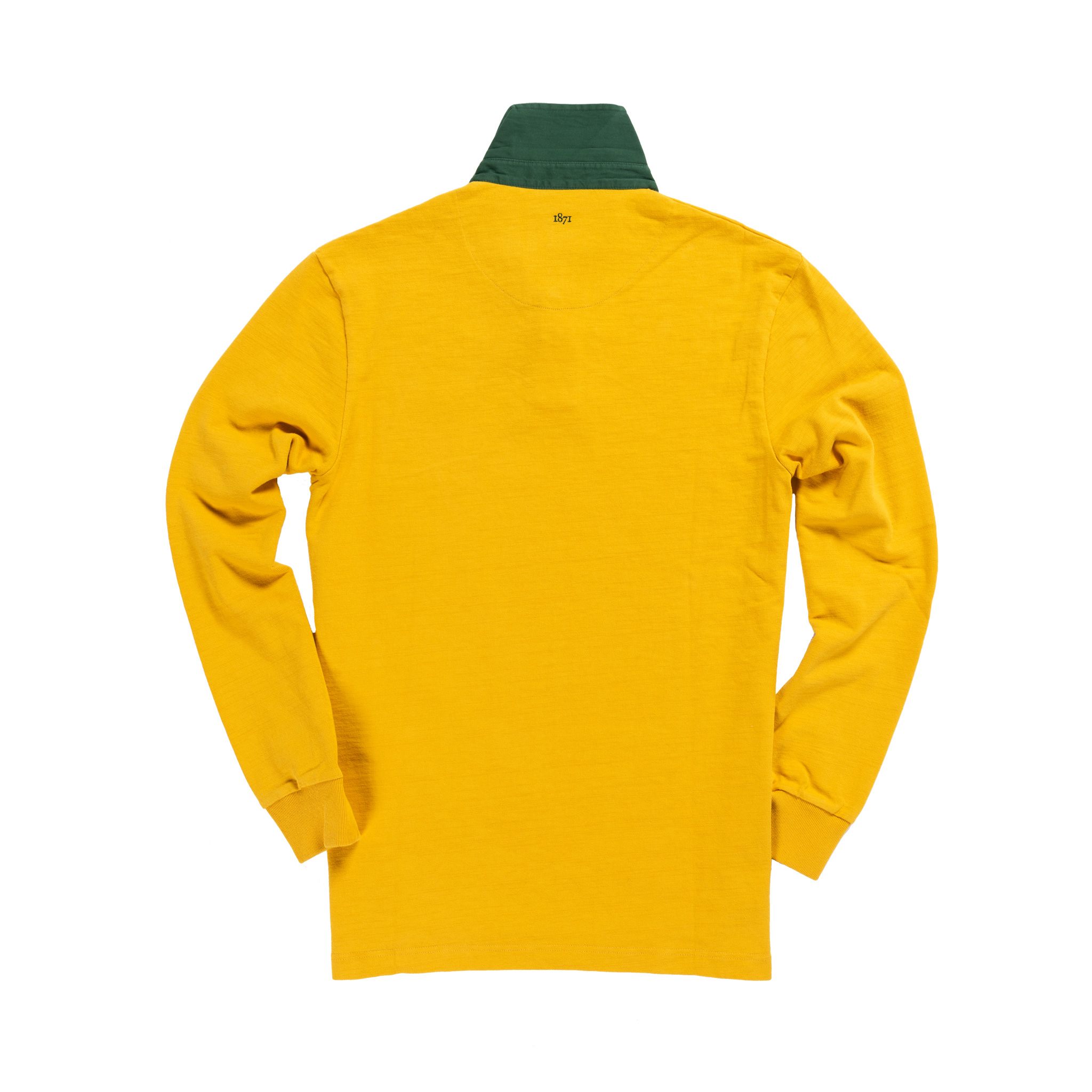 yellow and black rugby shirt