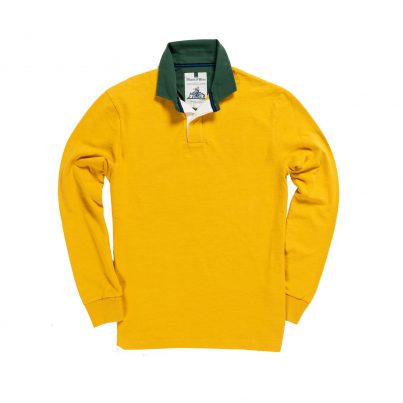 CLASSIC YELLOW WITH GREEN COLLAR 1871 RUGBY SHIRT