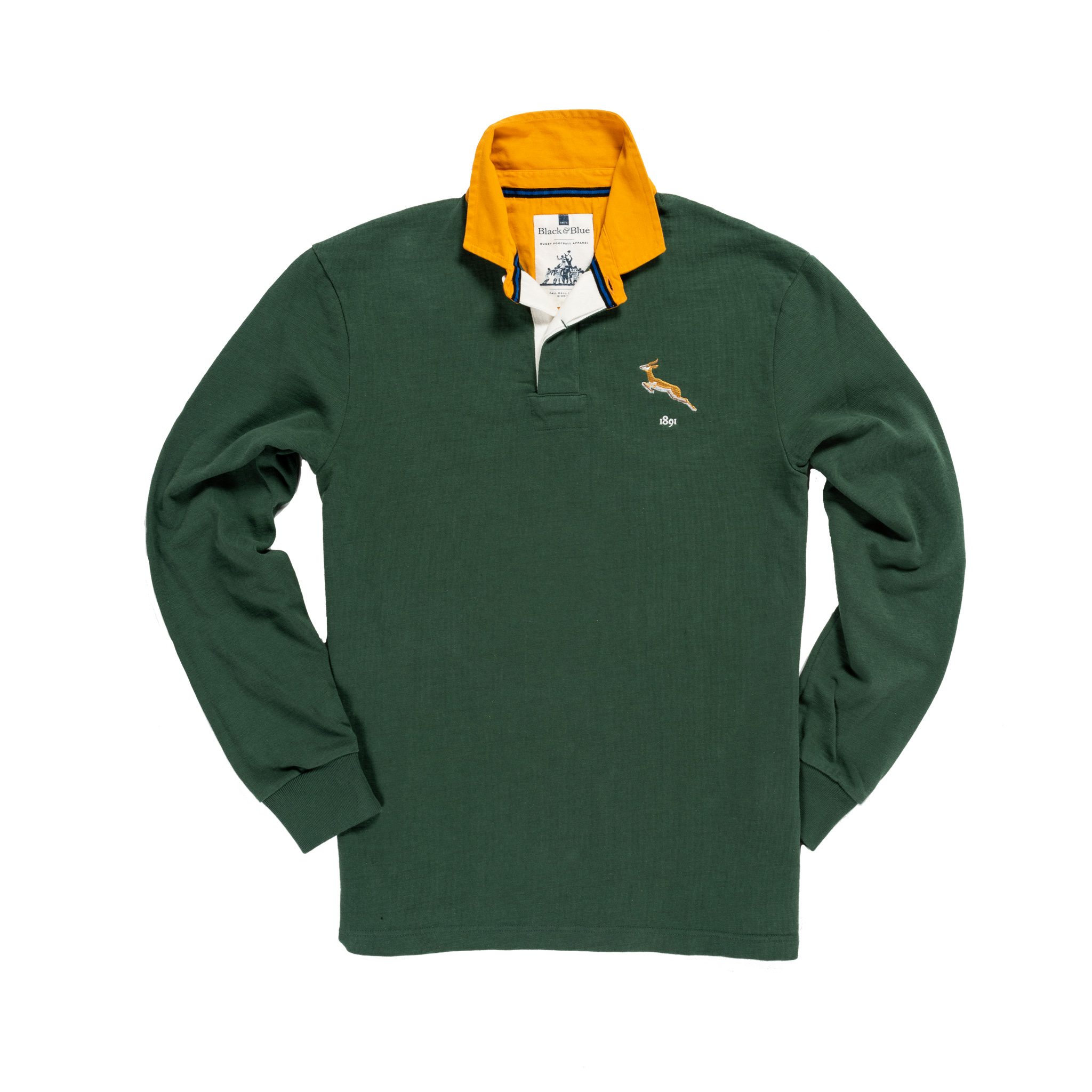 SOUTH AFRICAN RETRO CLASSIC COMBED COTTON  SPRINGBOK RUGBY SHIRT 