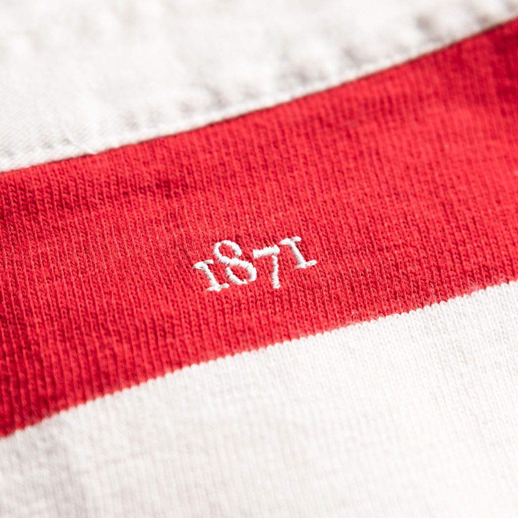 Women's Classic Red and White 1871 Vintage Rugby Shirt_1871