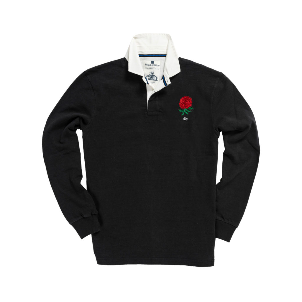 England 1871 Black Vintage Rugby Shirt