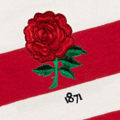 England 1871 Sky Red And White Vintage Rugby Shirt_Logo