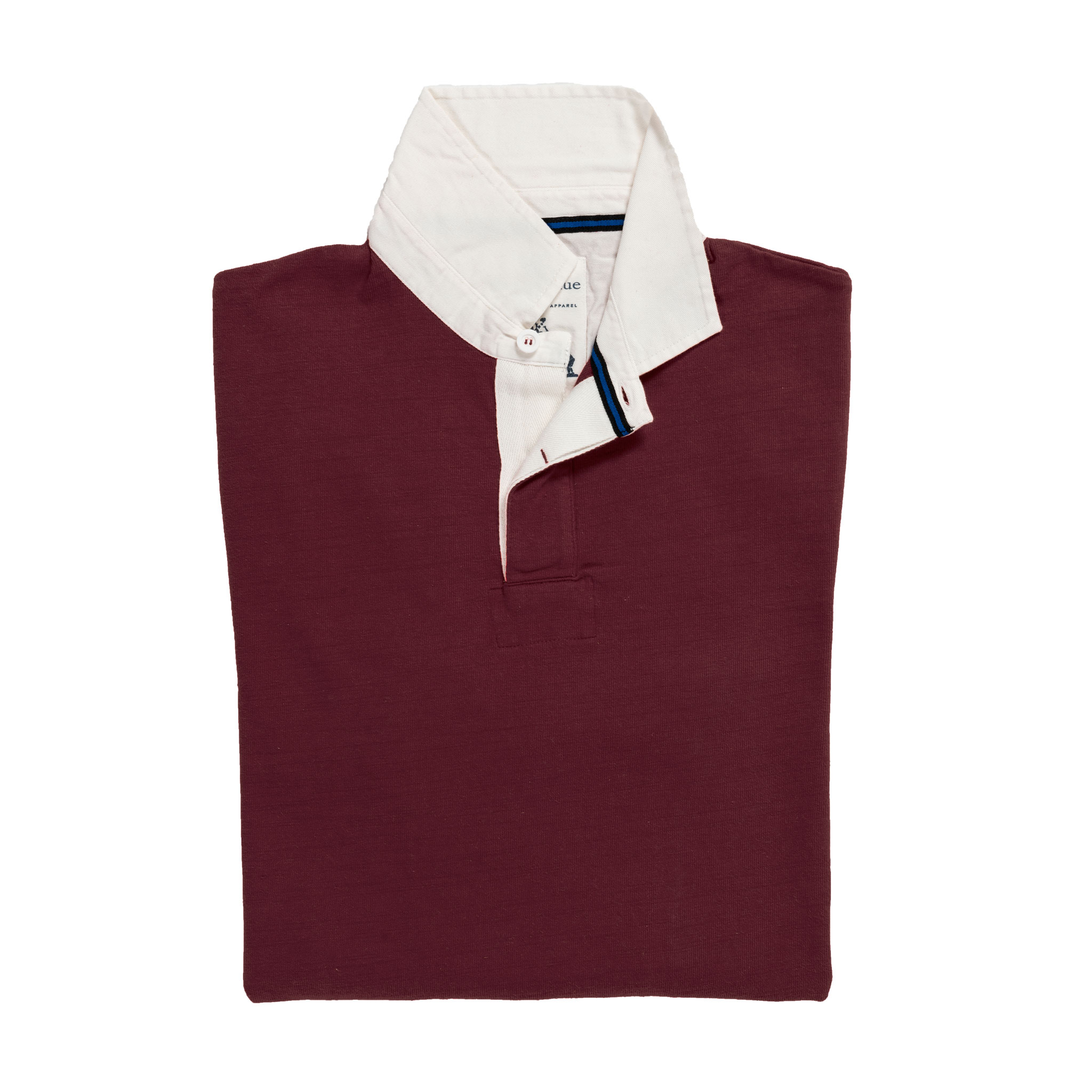 Classic Burgundy 1871 Vintage Rugby Shirt_Folded