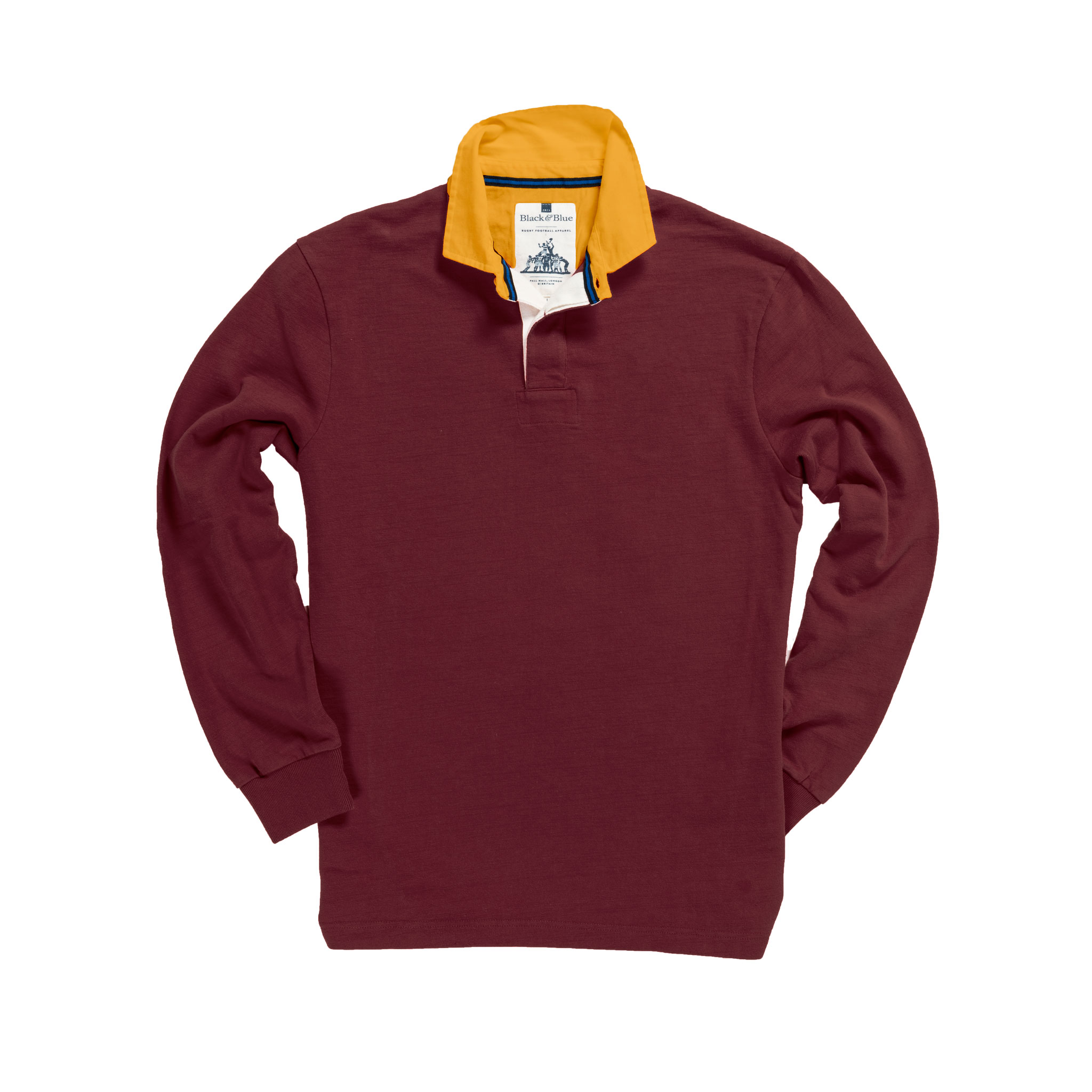 Classic Burgundy With Gold Collar 1871 Vintage Rugby Shirt