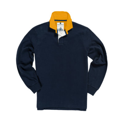 CLASSIC NAVY BLUE WITH GOLD COLLAR 1871 RUGBY SHIRT