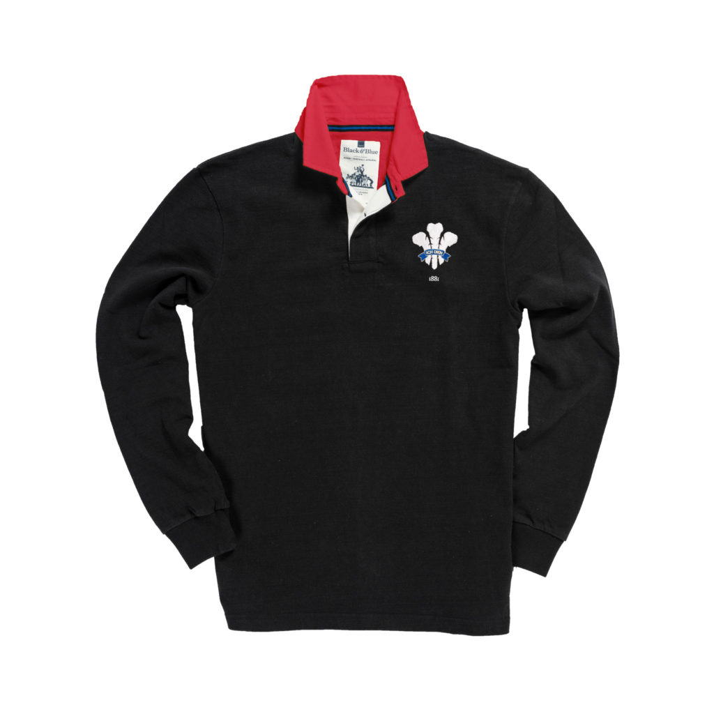 Wales 1881 Black Vintage Rugby Shirt