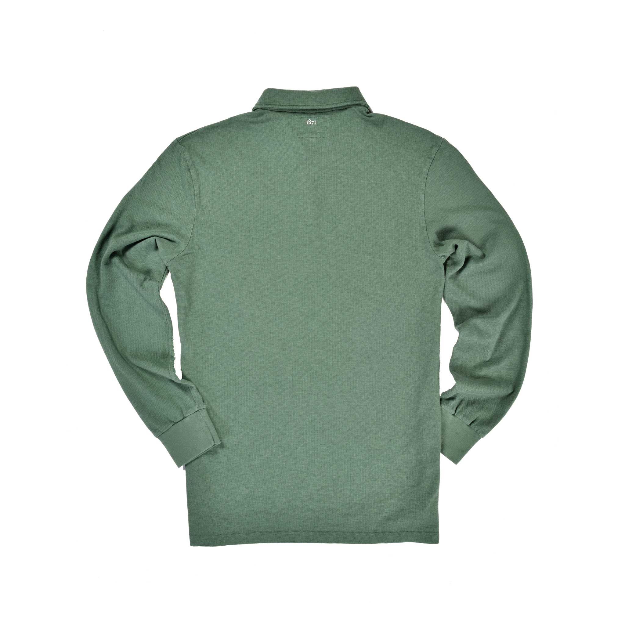 Green Long Sleeve 1871 Polo Shirt_Back