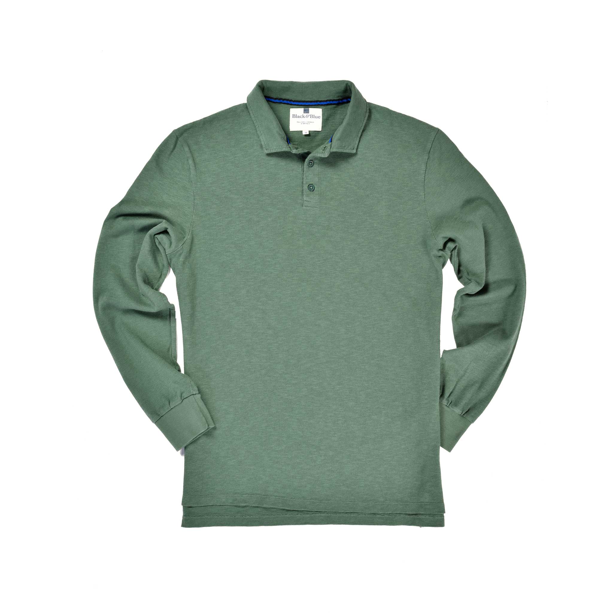 Green Long Sleeve 1871 Polo Shirt_Front