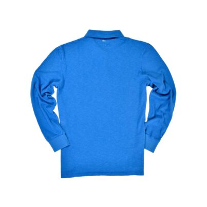 Royal Blue Long Sleeve 1871 Polo Shirt_Back