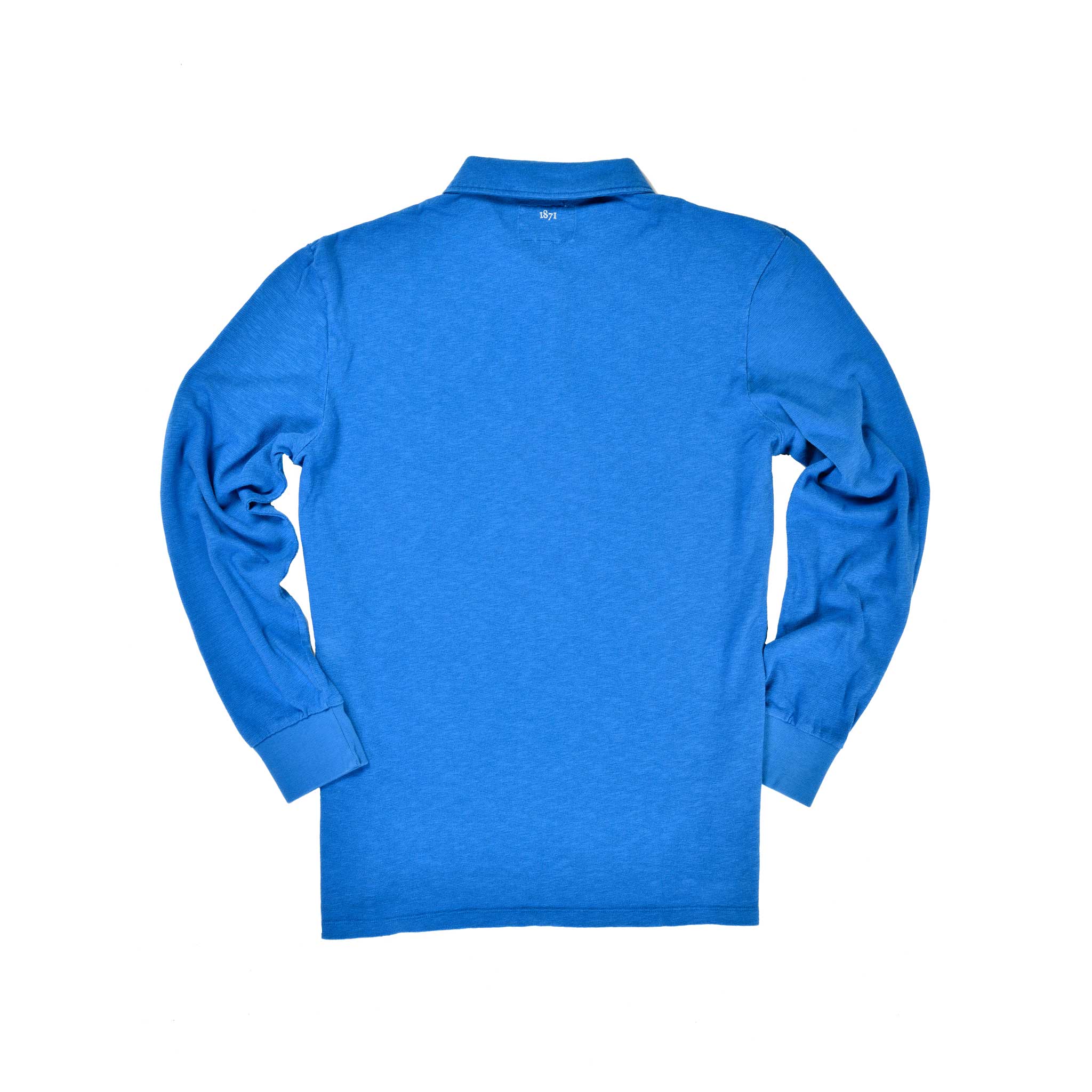 Royal Blue Long Sleeve 1871 Polo Shirt_Back