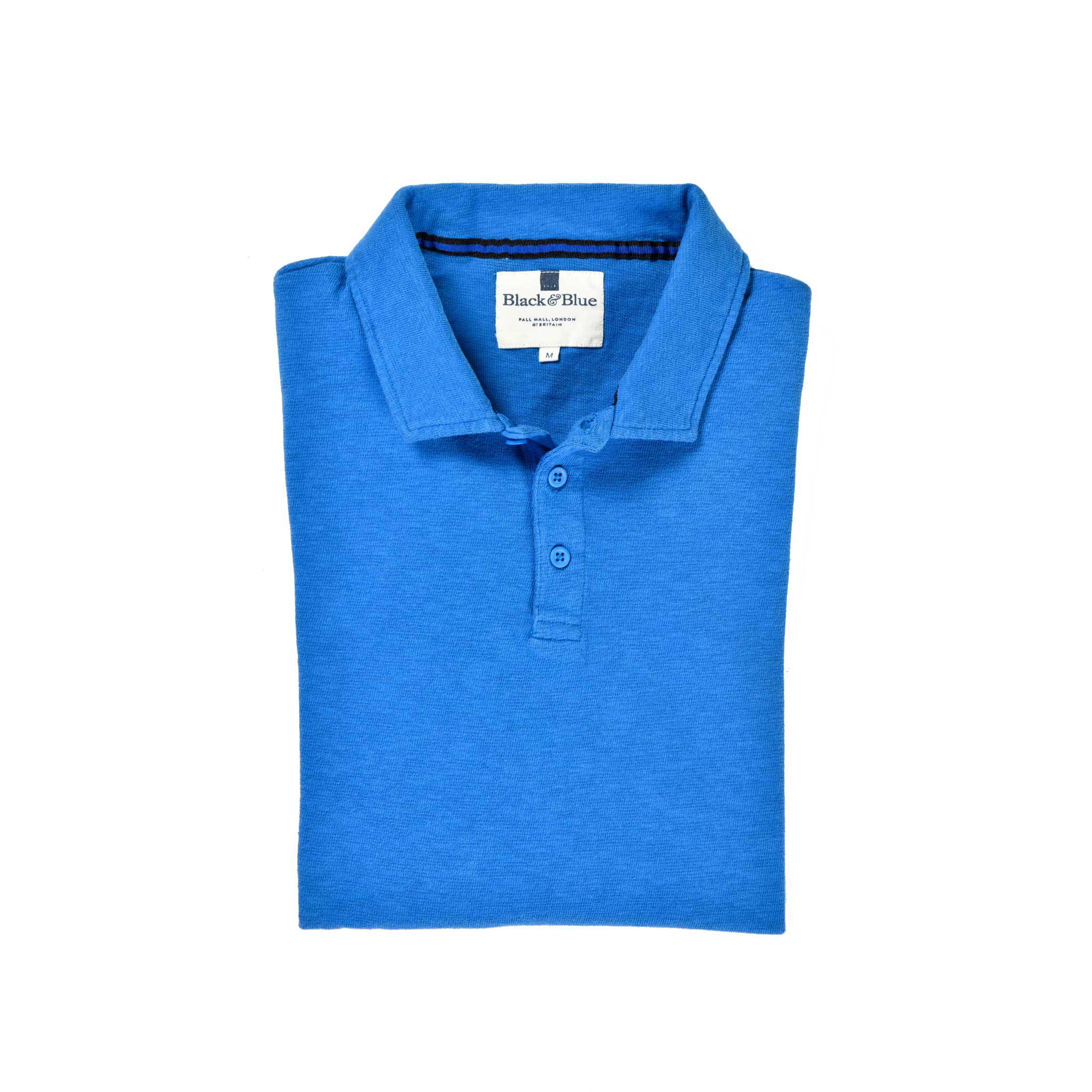 Royal Blue Long Sleeve 1871 Polo Shirt_Folded
