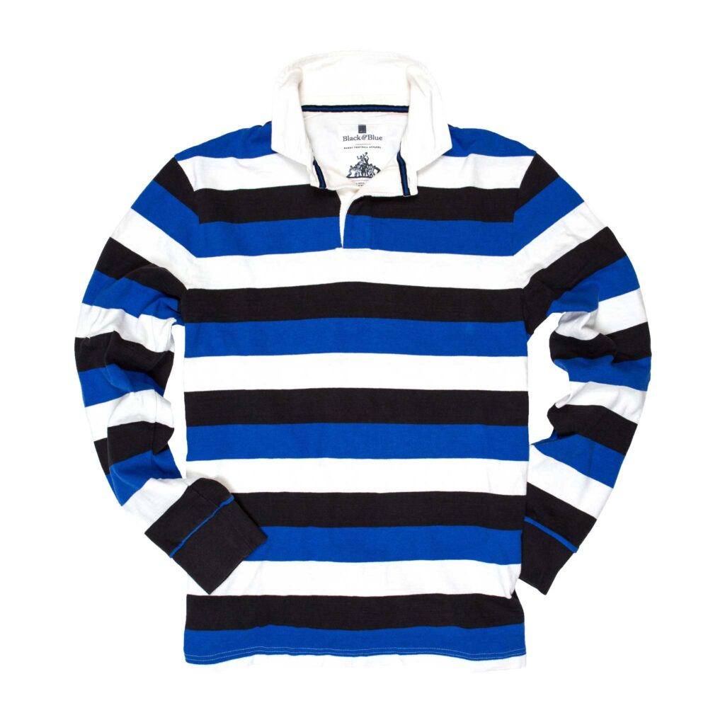 Black,Blue,White Rugby Shirt_Front