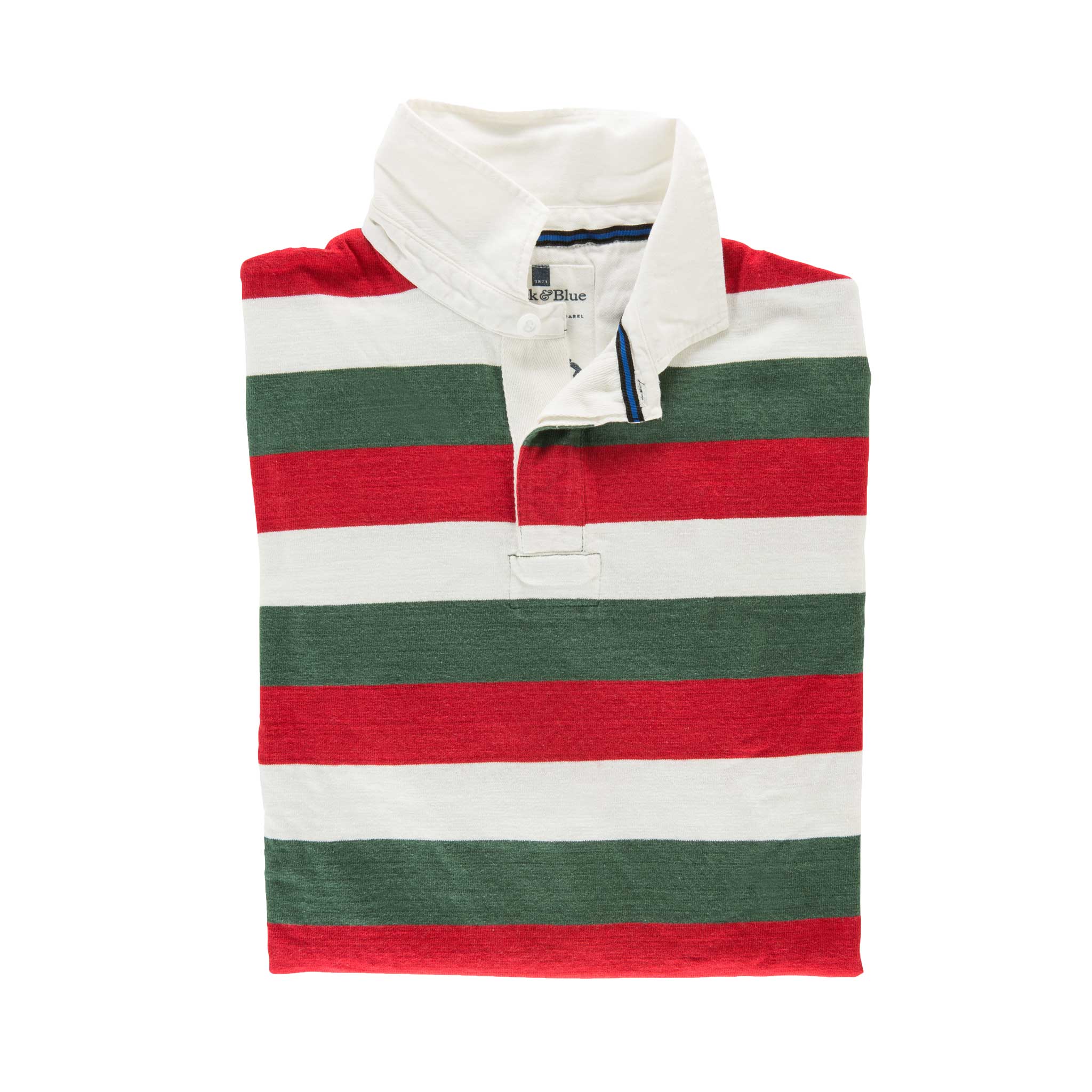 Green,Red,White Rugby Shirt_Folded