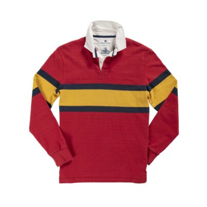 RED OUTDOOR HERITAGE RUGBY SHIRT