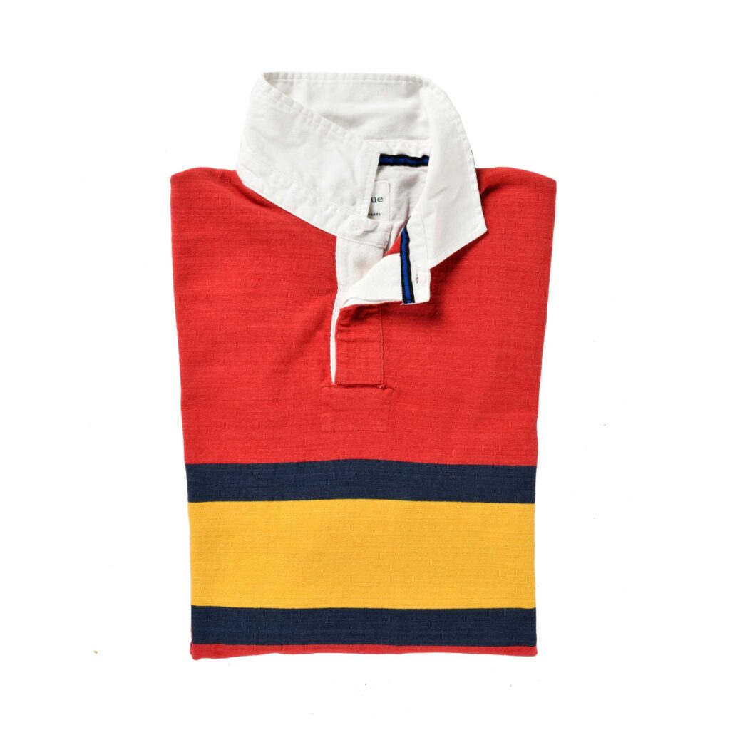 Red Outdoor Heritage Rugby Shirt_Folded