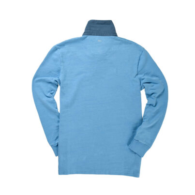 Azure Blue with Denim Collar_1871 Rugby Shirt_Back