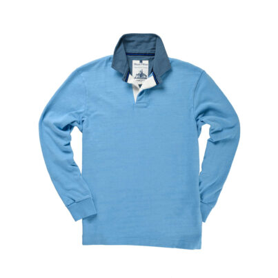 CLASSIC AZURE BLUE 1871 RUGBY SHIRT – DENIM COLLAR