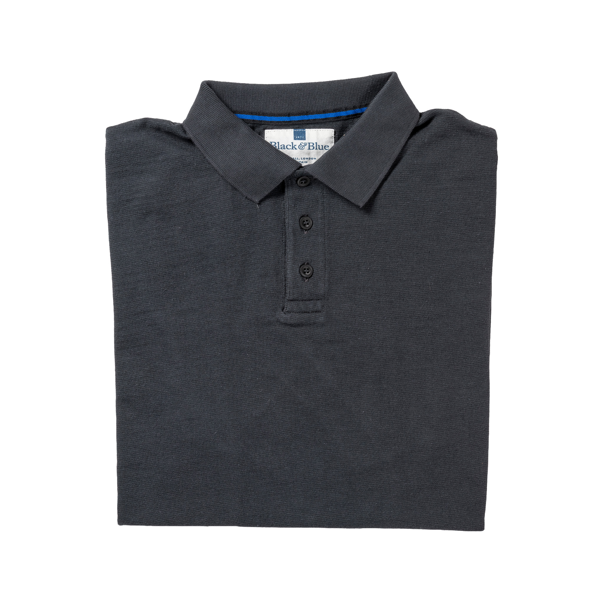 Black 1871 Polo Shirt_Folded