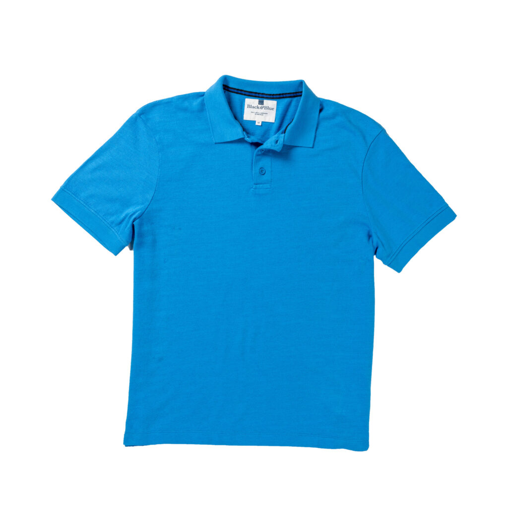 French Blue 1871 Polo Shirt_Front Unbuttoned