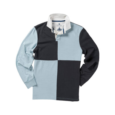 CLASSIC BLACK & SKY QUARTER 1871 RUGBY SHIRT