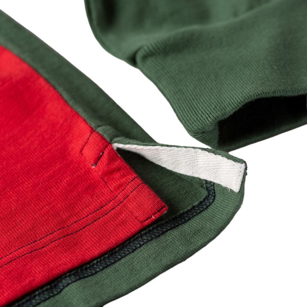 Red, Green, Navy & White 1871 Rugby Shirt_Hem