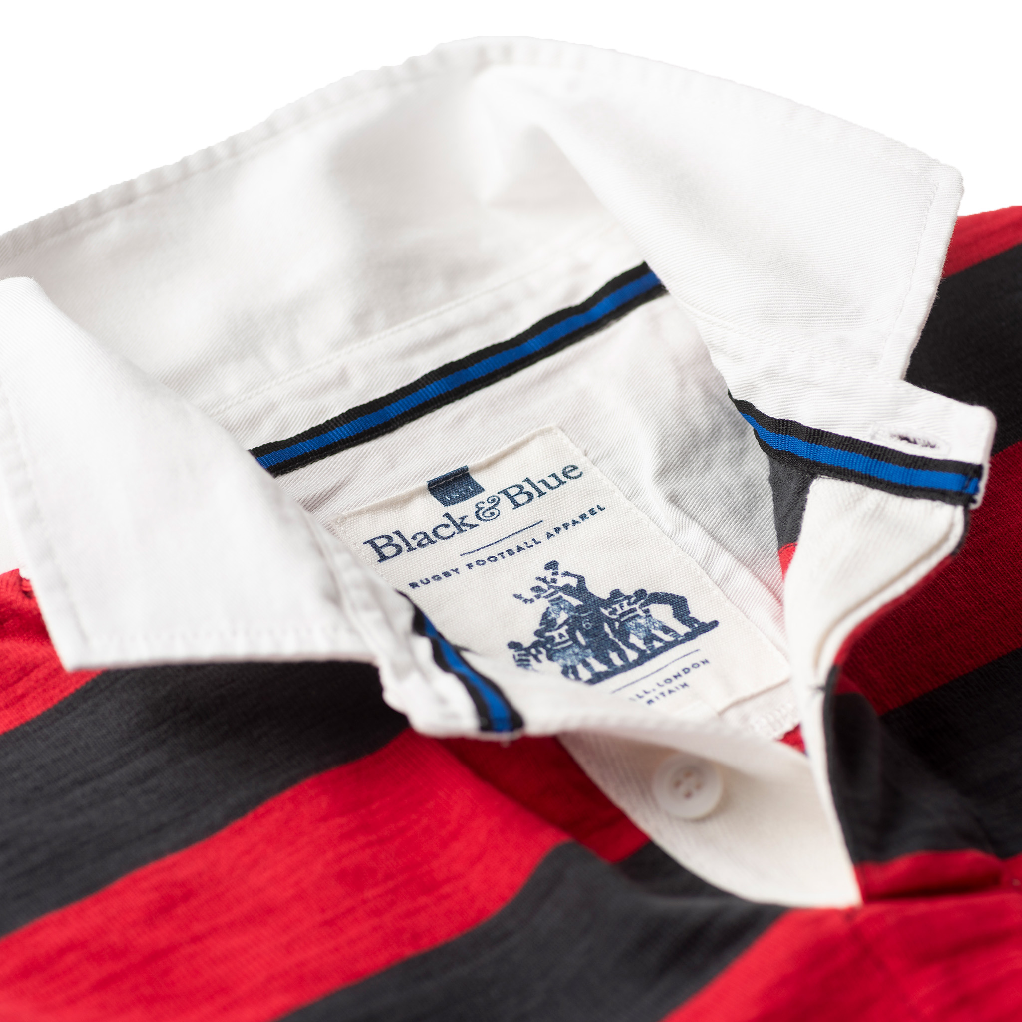 Red and Black Stripe 1871 Rugby Shirt_BBLabel