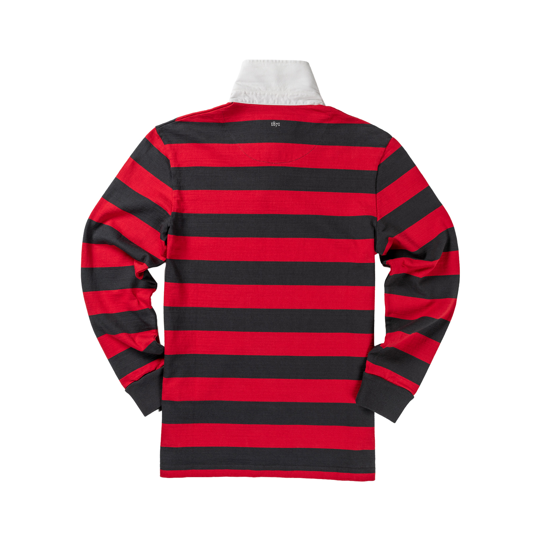 Red and Black Stripe 1871 Rugby Shirt_Back