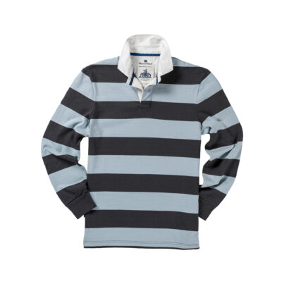 CLASSIC BLACK & SKY STRIPE 1871 RUGBY SHIRT