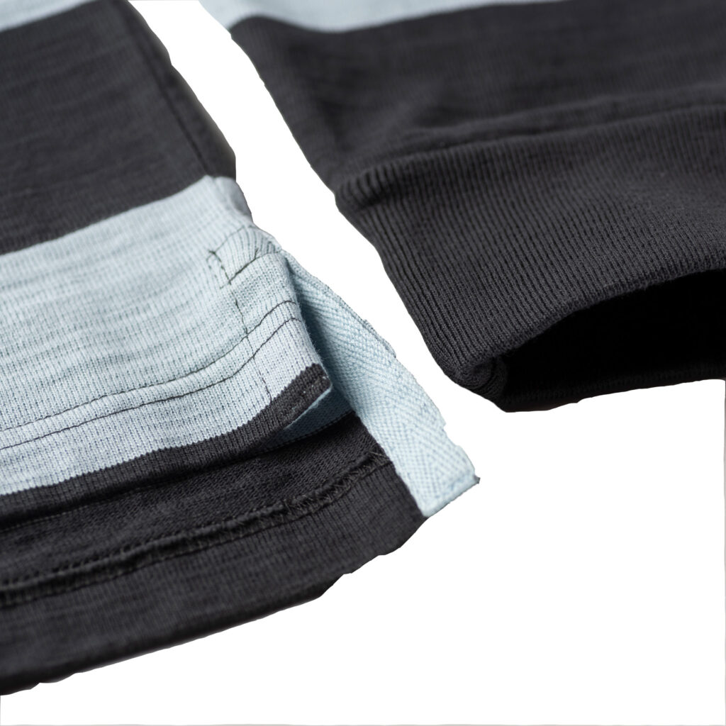 Sky&Black Stripe 1871 Rugby Shirt_Hem