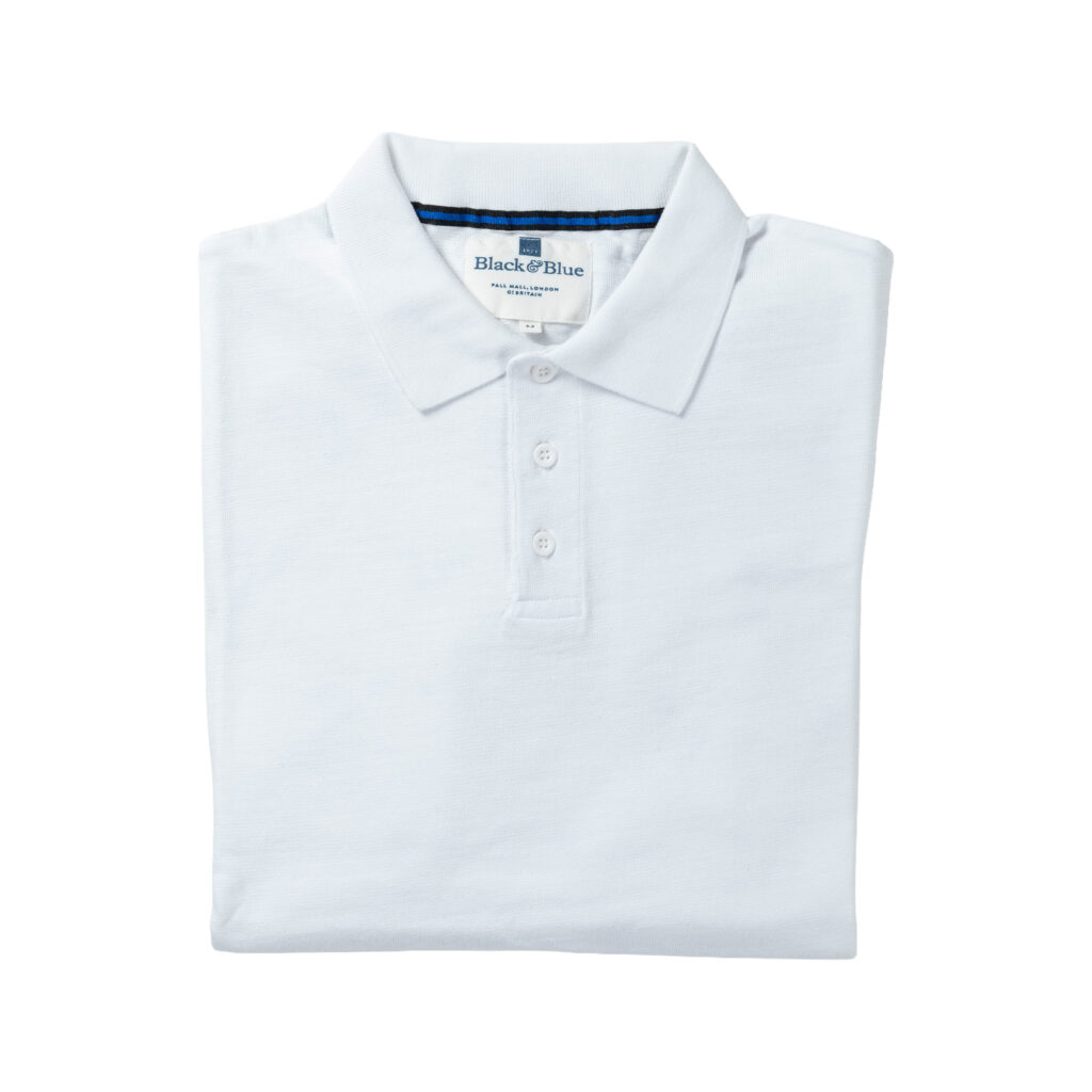 White 1871 Polo Shirt_Folded
