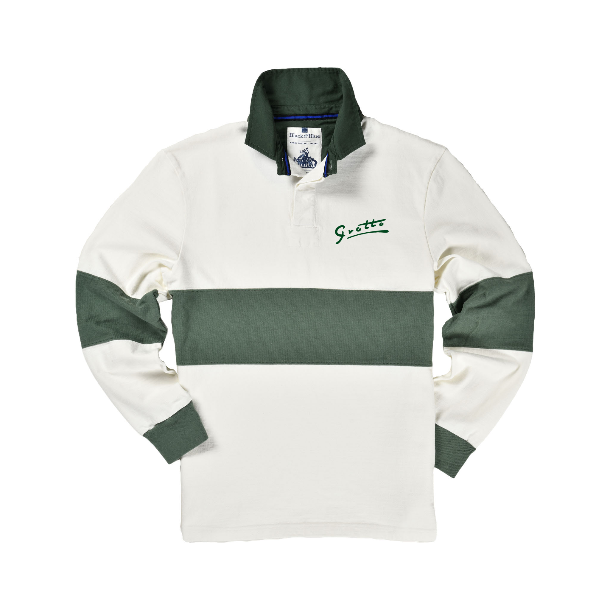 Grotto Rugby Shirt - Green Hoop - Image 2